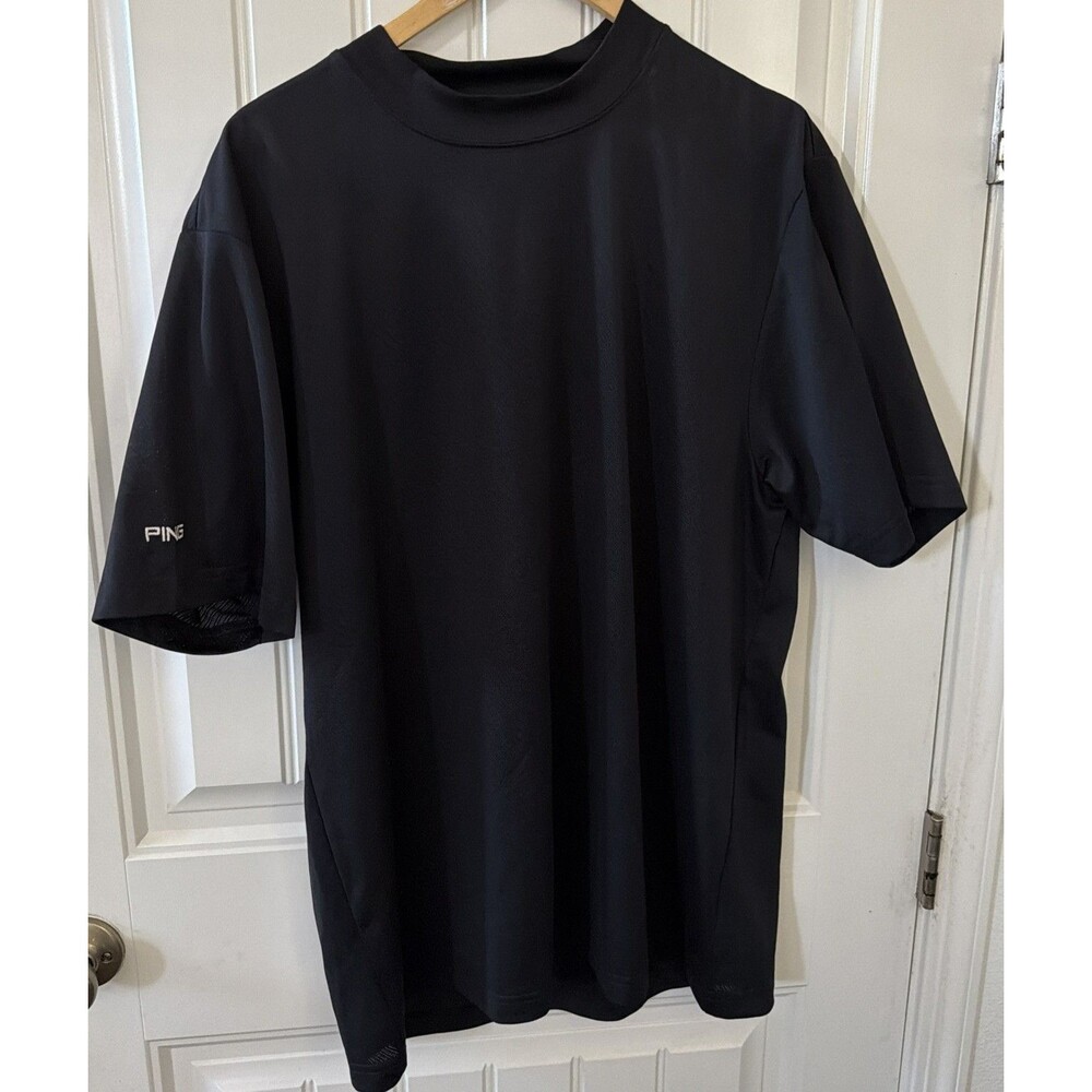 Ping Polo Shirt Mens XL Black Stripe Golf Performance Dynamics Tagless Stretch